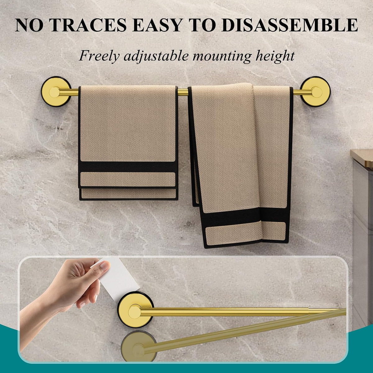Towel Bar for Bathroom Wall,Adjustable 12~21 Inch Towel Racks for Bathroom Wall Mounted, Towel Holder for Glass Shower Door,Bathroom Accessories,Apparment Essentials,Home Decor-Silver