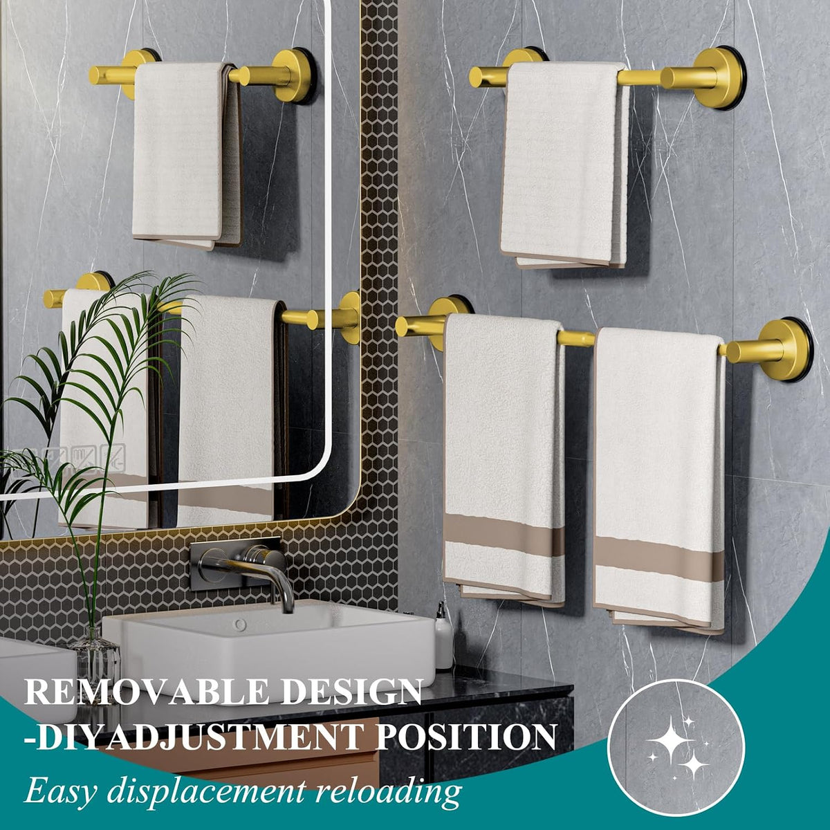 Towel Bar for Bathroom Wall,Adjustable 12~21 Inch Towel Racks for Bathroom Wall Mounted, Towel Holder for Glass Shower Door,Bathroom Accessories,Apparment Essentials,Home Decor-Silver