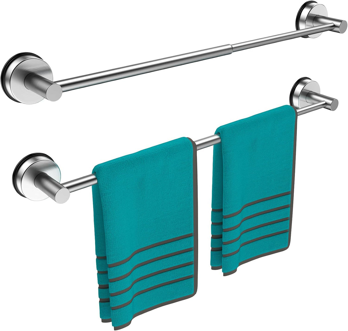 Towel Bar for Bathroom Wall,Adjustable 12~21 Inch Towel Racks for Bathroom Wall Mounted, Towel Holder for Glass Shower Door,Bathroom Accessories,Apparment Essentials,Home Decor-Silver