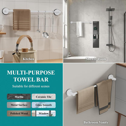 Towel Bar for Bathroom Wall,Adjustable 12~21 Inch Towel Racks for Bathroom Wall Mounted, Towel Holder for Glass Shower Door,Bathroom Accessories,Apparment Essentials,Home Decor-Silver