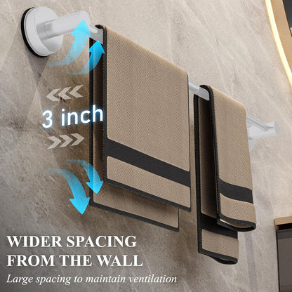 Towel Bar for Bathroom Wall,Adjustable 12~21 Inch Towel Racks for Bathroom Wall Mounted, Towel Holder for Glass Shower Door,Bathroom Accessories,Apparment Essentials,Home Decor-Silver