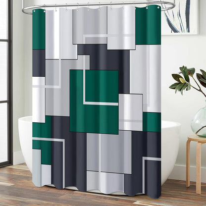 BTTN Navy Blue Modern Geometric Waterproof Fabric , 72x72