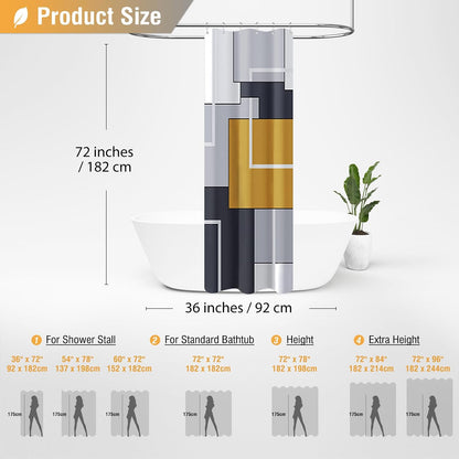 BTTN Navy Blue Modern Geometric Waterproof Fabric , 72x72