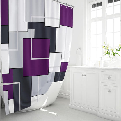 BTTN Navy Blue Modern Geometric Waterproof Fabric , 72x72