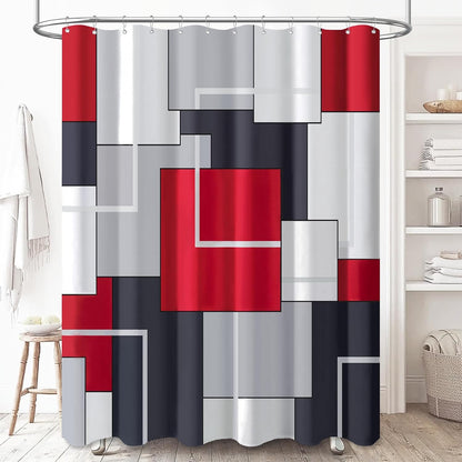 BTTN Navy Blue Modern Geometric Waterproof Fabric , 72x72