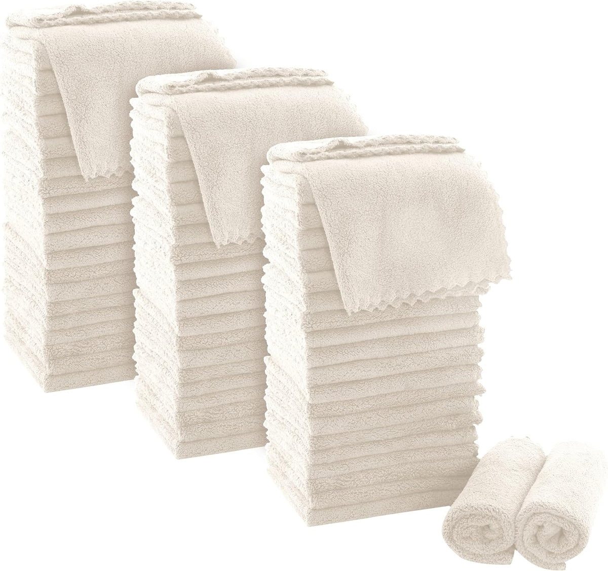Ultra Soft Premium Washcloths Set - 12 x 12 inches - 24 Pack - Quick Drying - Highly Absorbent Coral Velvet Bathroom Wash Clothes - Use as Bath, Spa, Facial, Fingertip Towel (Grey)