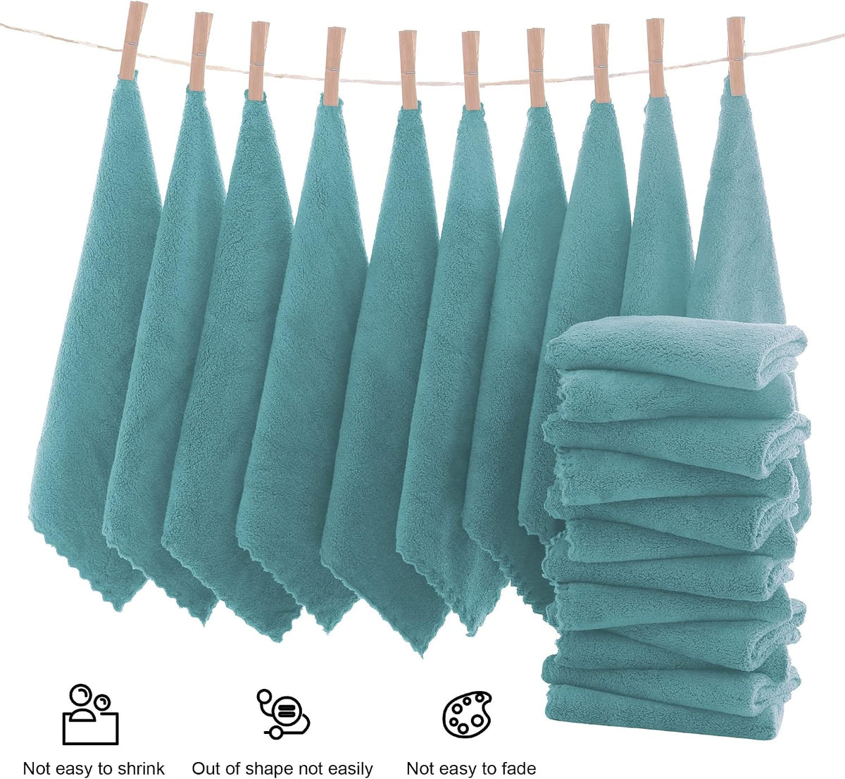 Ultra Soft Premium Washcloths Set - 12 x 12 inches - 24 Pack - Quick Drying - Highly Absorbent Coral Velvet Bathroom Wash Clothes - Use as Bath, Spa, Facial, Fingertip Towel (Grey)
