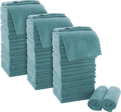 Ultra Soft Premium Washcloths Set - 12 x 12 inches - 24 Pack - Quick Drying - Highly Absorbent Coral Velvet Bathroom Wash Clothes - Use as Bath, Spa, Facial, Fingertip Towel (Grey)