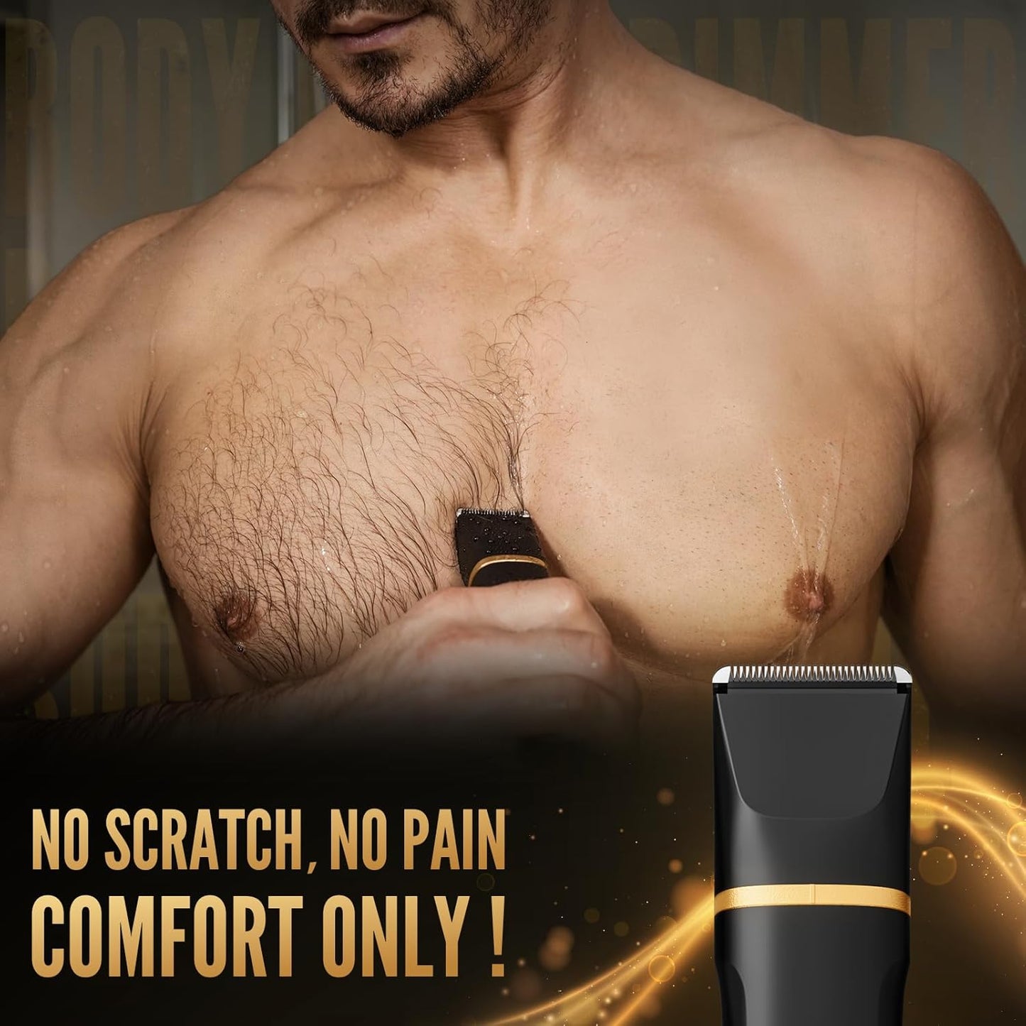 Body Trimmer for Men, 2-in-1 Groin & Body Hair Trimmer, IPX7 Waterproof Electric Razor, Ball & Pubic Hair Trimmer for Private Areas, Ceramic Blade Body Shaver, Rechargeable Grooming Kit