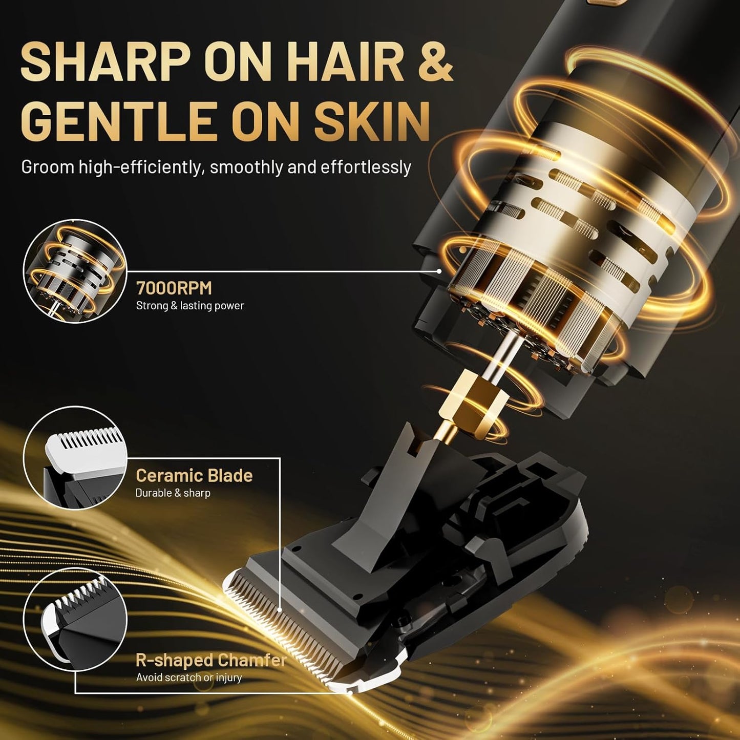 Body Trimmer for Men, 2-in-1 Groin & Body Hair Trimmer, IPX7 Waterproof Electric Razor, Ball & Pubic Hair Trimmer for Private Areas, Ceramic Blade Body Shaver, Rechargeable Grooming Kit