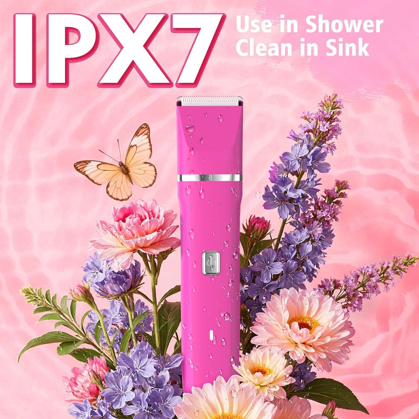 Body Trimmer for Men, 2-in-1 Groin & Body Hair Trimmer, IPX7 Waterproof Electric Razor, Ball & Pubic Hair Trimmer for Private Areas, Ceramic Blade Body Shaver, Rechargeable Grooming Kit