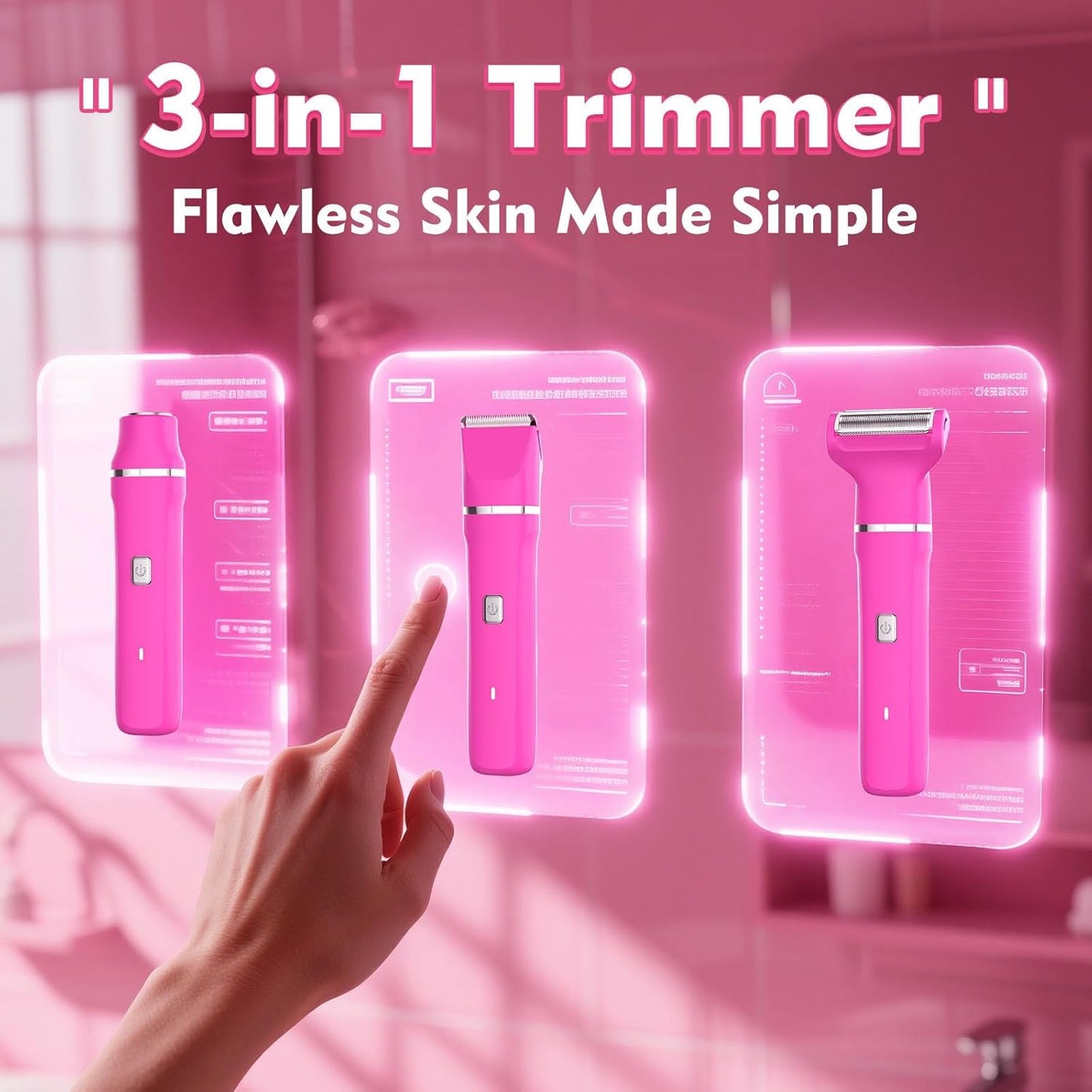 Body Trimmer for Men, 2-in-1 Groin & Body Hair Trimmer, IPX7 Waterproof Electric Razor, Ball & Pubic Hair Trimmer for Private Areas, Ceramic Blade Body Shaver, Rechargeable Grooming Kit