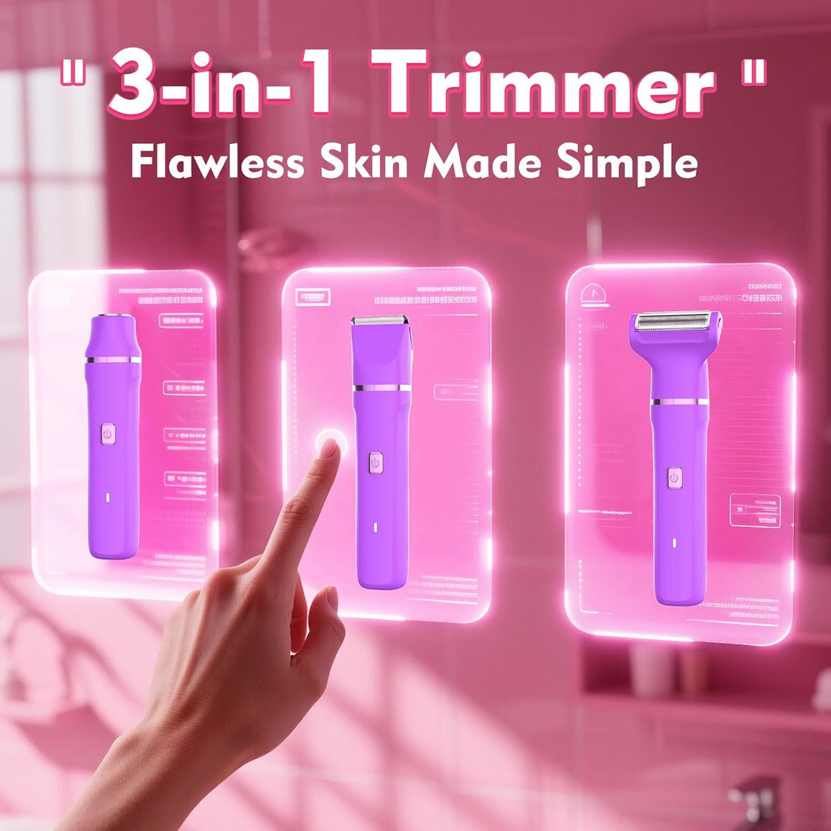 Body Trimmer for Men, 2-in-1 Groin & Body Hair Trimmer, IPX7 Waterproof Electric Razor, Ball & Pubic Hair Trimmer for Private Areas, Ceramic Blade Body Shaver, Rechargeable Grooming Kit