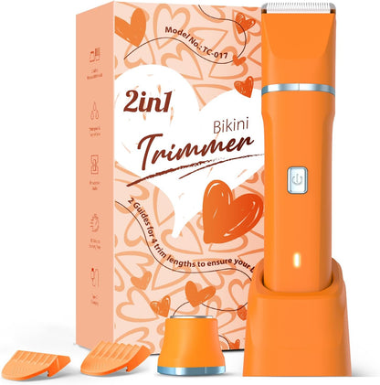 Body Trimmer for Men, 2-in-1 Groin & Body Hair Trimmer, IPX7 Waterproof Electric Razor, Ball & Pubic Hair Trimmer for Private Areas, Ceramic Blade Body Shaver, Rechargeable Grooming Kit