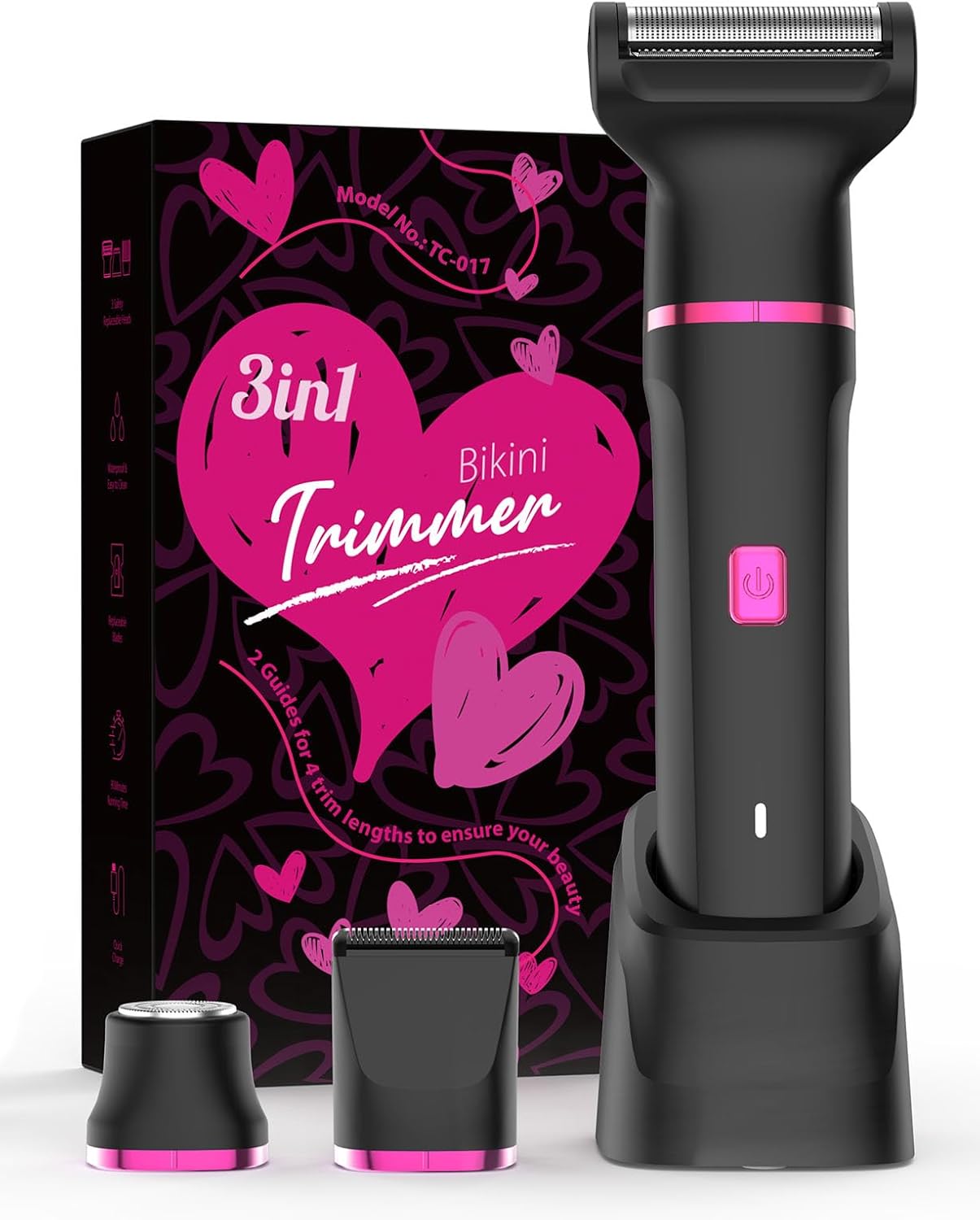 Body Trimmer for Men, 2-in-1 Groin & Body Hair Trimmer, IPX7 Waterproof Electric Razor, Ball & Pubic Hair Trimmer for Private Areas, Ceramic Blade Body Shaver, Rechargeable Grooming Kit