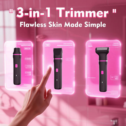 Body Trimmer for Men, 2-in-1 Groin & Body Hair Trimmer, IPX7 Waterproof Electric Razor, Ball & Pubic Hair Trimmer for Private Areas, Ceramic Blade Body Shaver, Rechargeable Grooming Kit