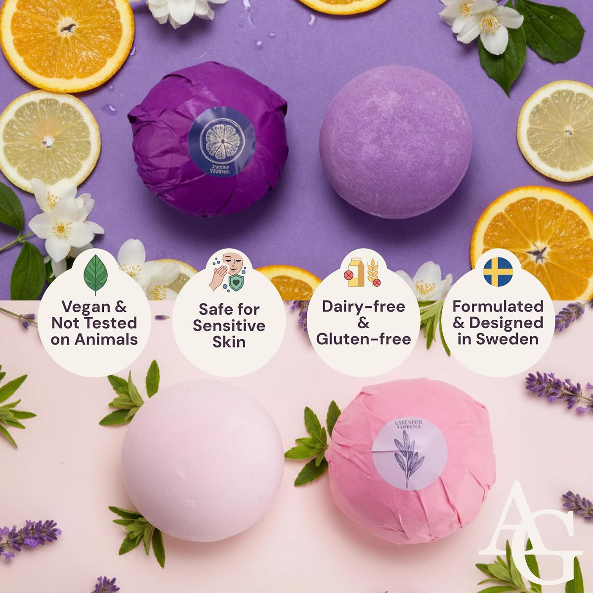 XXXL Bath Bombs for Women Gift Set, 7 Pack, Spa Scents, | 7 Scents - Arrives in Gift Box - XXXL (200g) - Long-lasting Fizz & Scent - Non-Staining - For Birthdays, Mothersday and More