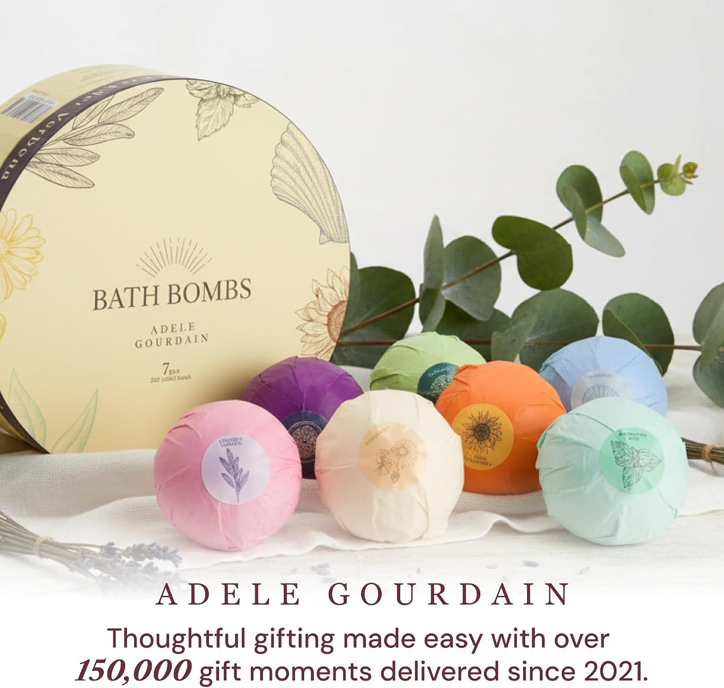 XXXL Bath Bombs for Women Gift Set, 7 Pack, Spa Scents, | 7 Scents - Arrives in Gift Box - XXXL (200g) - Long-lasting Fizz & Scent - Non-Staining - For Birthdays, Mothersday and More