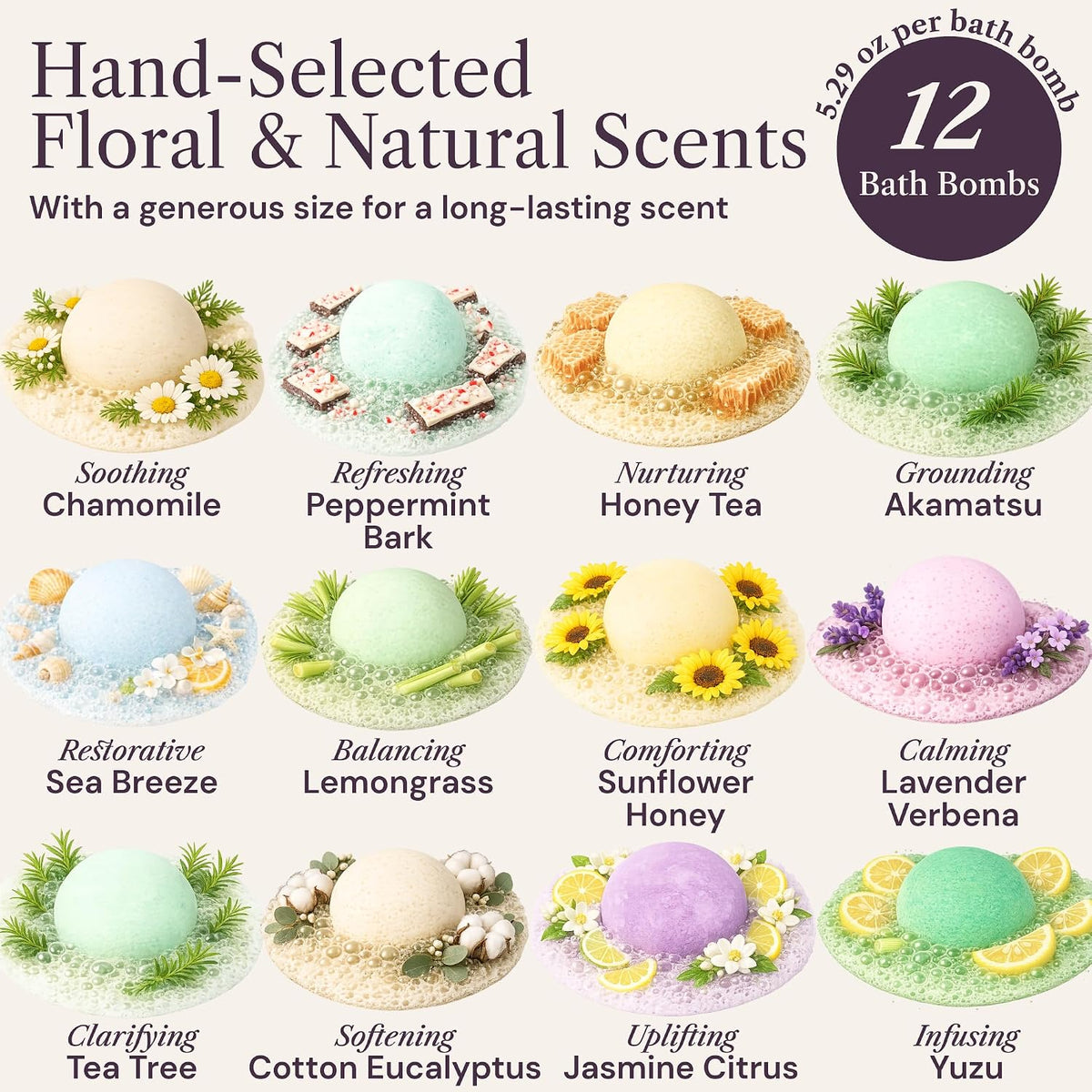 XXXL Bath Bombs for Women Gift Set, 7 Pack, Spa Scents, | 7 Scents - Arrives in Gift Box - XXXL (200g) - Long-lasting Fizz & Scent - Non-Staining - For Birthdays, Mothersday and More
