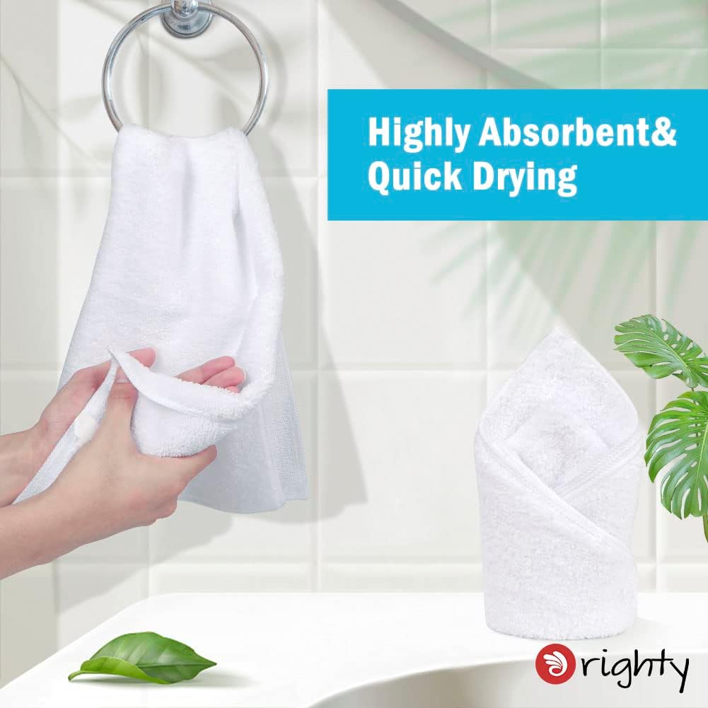 Orighty White Hand Towels - Quick Drying & Absorbent Microfiber Gym Towels 16x28 inches - Lightweight & Thin White Yoga Towel - Multi-Purpose Camping Towel for SPA, Hotel & Bathroom