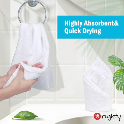 Orighty White Hand Towels - Quick Drying & Absorbent Microfiber Gym Towels 16x28 inches - Lightweight & Thin White Yoga Towel - Multi-Purpose Camping Towel for SPA, Hotel & Bathroom