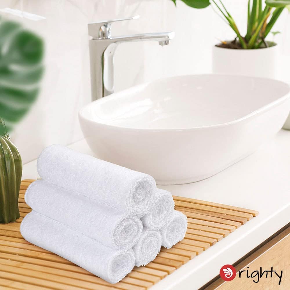 Orighty White Hand Towels - Quick Drying & Absorbent Microfiber Gym Towels 16x28 inches - Lightweight & Thin White Yoga Towel - Multi-Purpose Camping Towel for SPA, Hotel & Bathroom