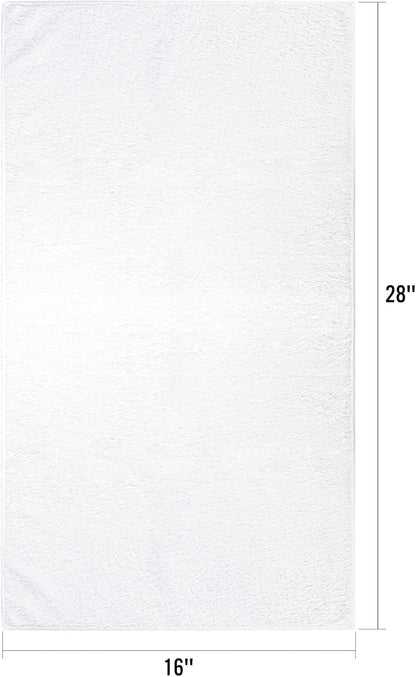 Orighty White Hand Towels - Quick Drying & Absorbent Microfiber Gym Towels 16x28 inches - Lightweight & Thin White Yoga Towel - Multi-Purpose Camping Towel for SPA, Hotel & Bathroom
