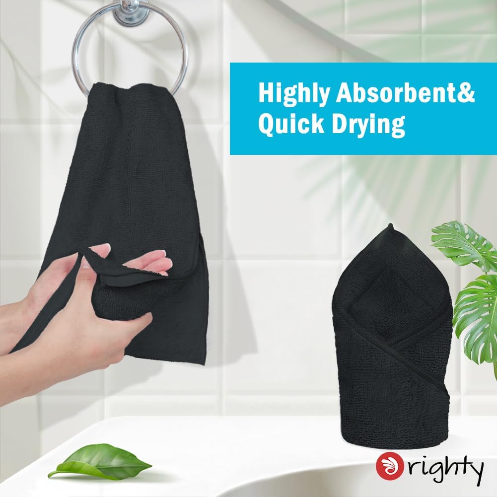 Orighty White Hand Towels - Quick Drying & Absorbent Microfiber Gym Towels 16x28 inches - Lightweight & Thin White Yoga Towel - Multi-Purpose Camping Towel for SPA, Hotel & Bathroom
