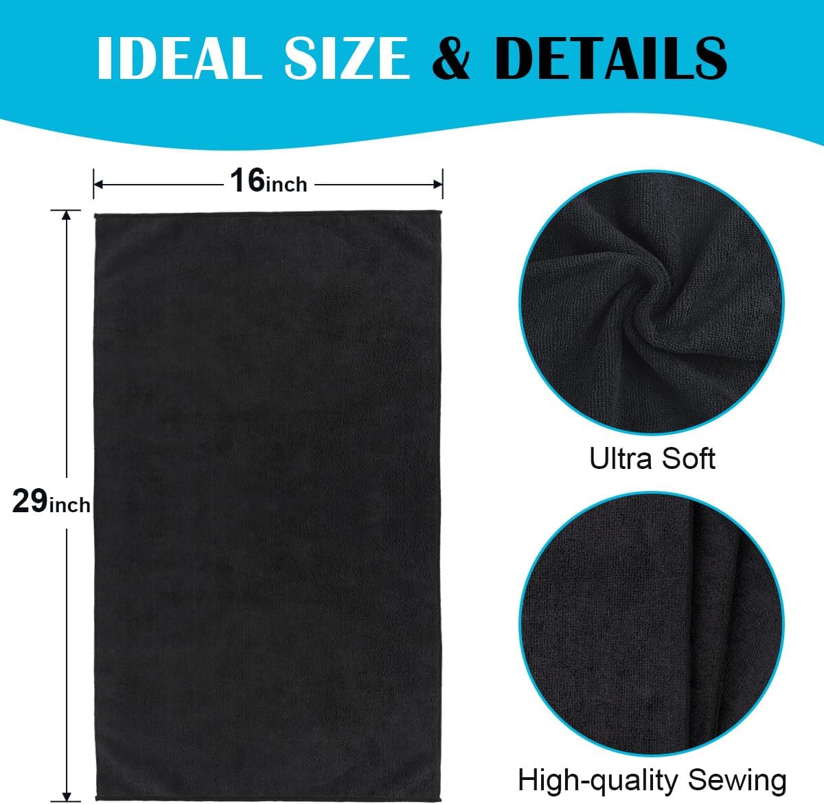 Orighty White Hand Towels - Quick Drying & Absorbent Microfiber Gym Towels 16x28 inches - Lightweight & Thin White Yoga Towel - Multi-Purpose Camping Towel for SPA, Hotel & Bathroom