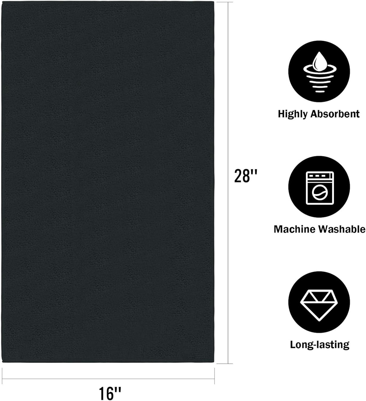 Orighty White Hand Towels - Quick Drying & Absorbent Microfiber Gym Towels 16x28 inches - Lightweight & Thin White Yoga Towel - Multi-Purpose Camping Towel for SPA, Hotel & Bathroom