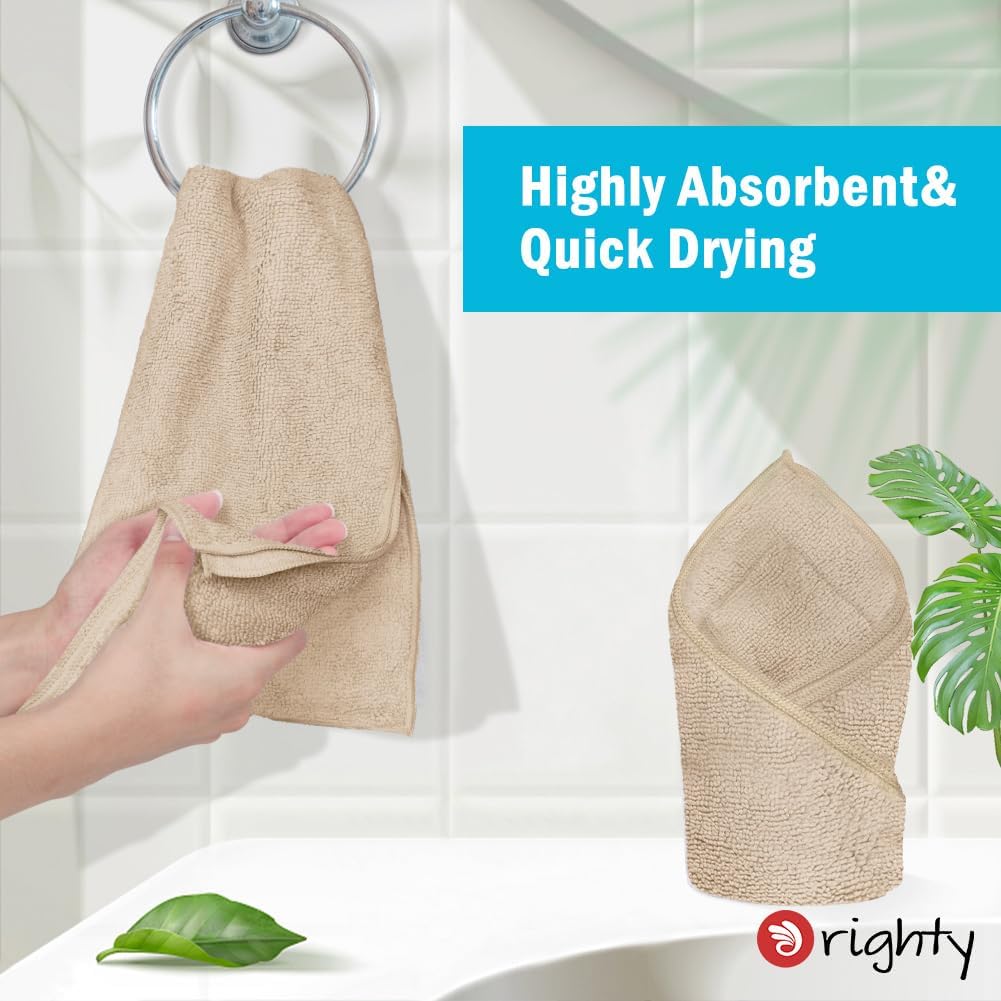Orighty White Hand Towels - Quick Drying & Absorbent Microfiber Gym Towels 16x28 inches - Lightweight & Thin White Yoga Towel - Multi-Purpose Camping Towel for SPA, Hotel & Bathroom