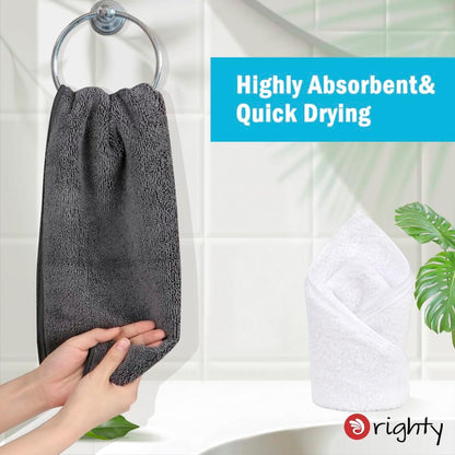 Orighty White Hand Towels - Quick Drying & Absorbent Microfiber Gym Towels 16x28 inches - Lightweight & Thin White Yoga Towel - Multi-Purpose Camping Towel for SPA, Hotel & Bathroom