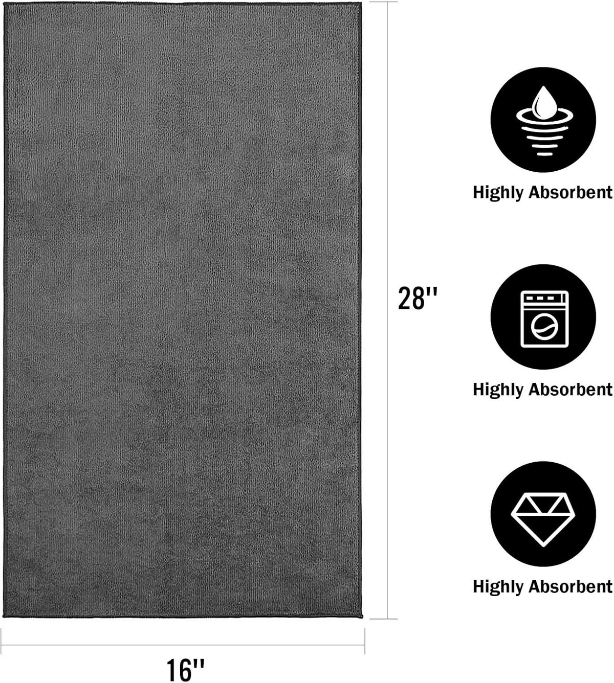 Orighty White Hand Towels - Quick Drying & Absorbent Microfiber Gym Towels 16x28 inches - Lightweight & Thin White Yoga Towel - Multi-Purpose Camping Towel for SPA, Hotel & Bathroom