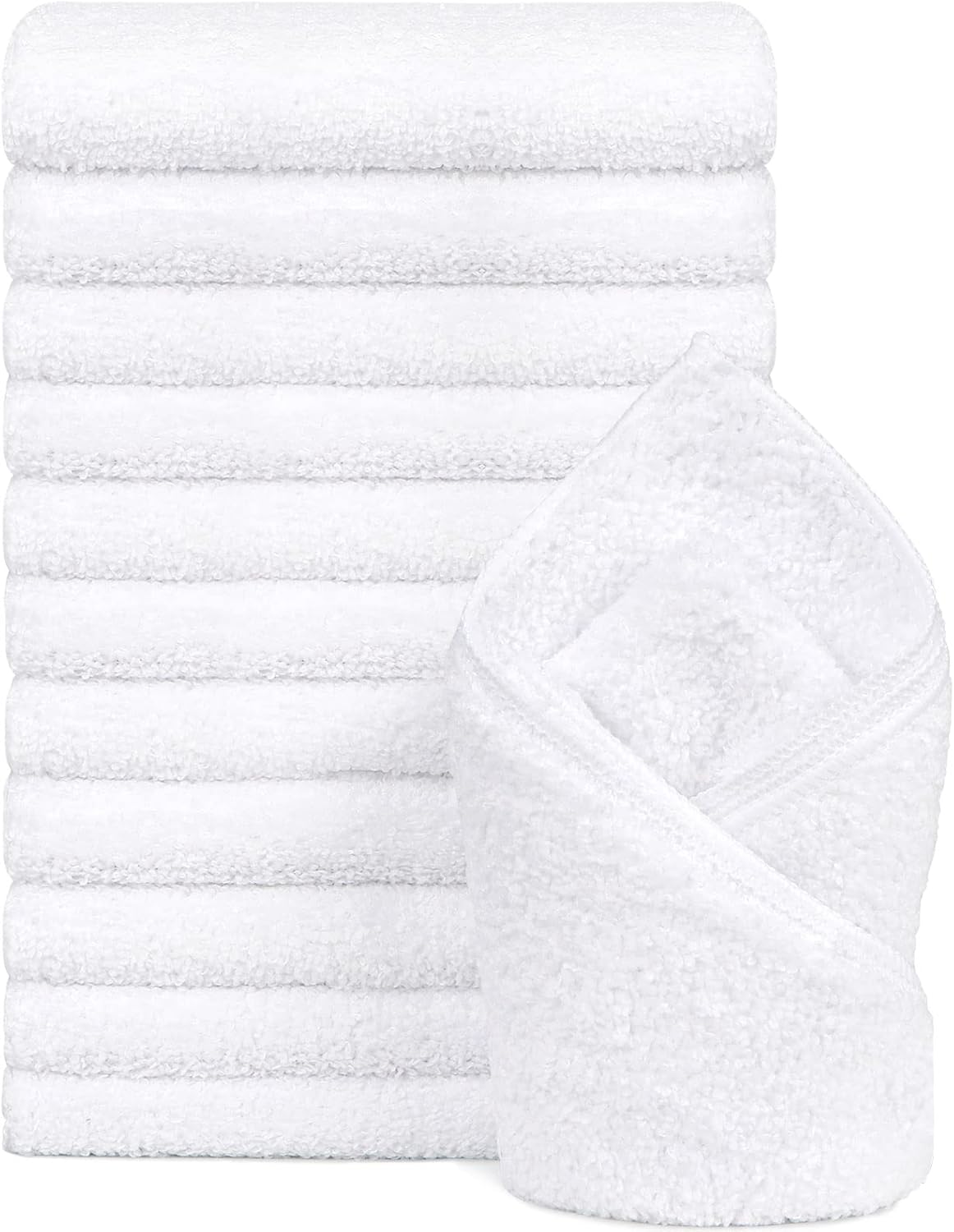 Orighty White Hand Towels - Quick Drying & Absorbent Microfiber Gym Towels 16x28 inches - Lightweight & Thin White Yoga Towel - Multi-Purpose Camping Towel for SPA, Hotel & Bathroom