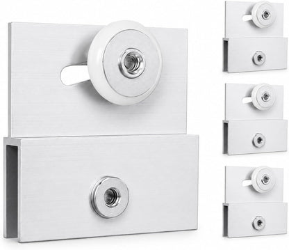 4 Pack M 6145 Frameless Shower Door Roller Assemblies – 3/4" Plastic Wheels with Ball Bearings,Chrome Aluminum Bracket,Replacement Kit for Glass Sliding Doors Parts