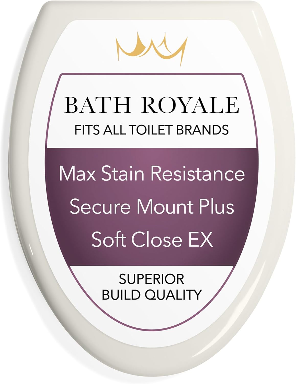 Slow Close Toilet Seat BR501-00 White Elongated, Stain-Resistant and Easy to Keep Clean, Heavy Duty Fits All Toilet Brands, Executive Series