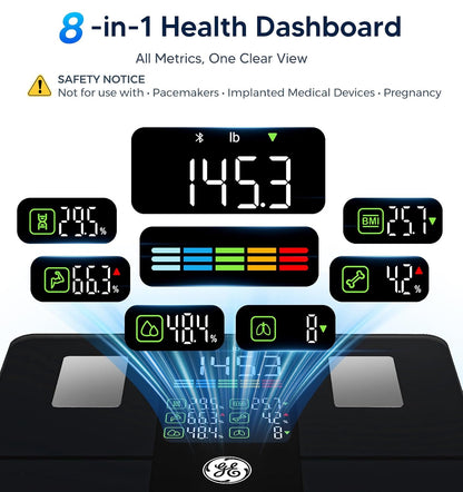 Smart Scale for Body Weight, BMI, Body Fat, Muscle Mass, Large Display