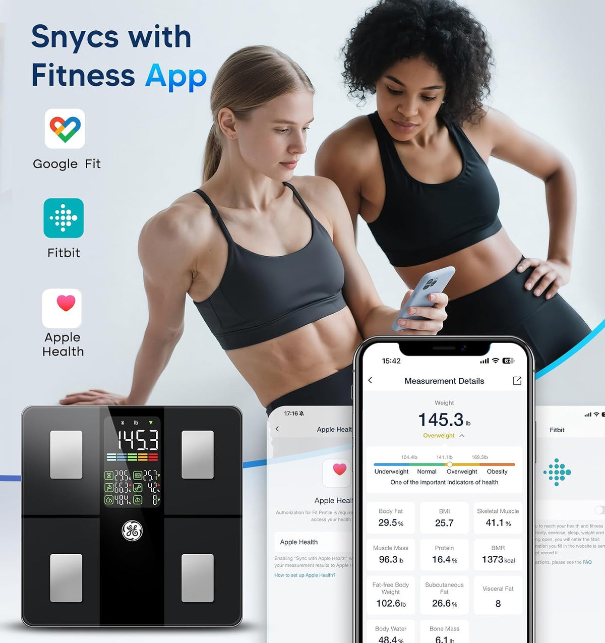 Smart Scale for Body Weight, BMI, Body Fat, Muscle Mass, Large Display