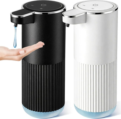 RYTOXILO Automatic Soap Dispenser, 2 Pack Black Touchless Liquid Soap Dispenser for Bathroom, 13.5 Fl Oz Plastic Electric Auto Dish Soap Dispensers Wall Mount for Kitchen with Adjustable Volume