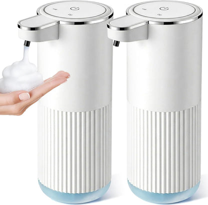 RYTOXILO Automatic Soap Dispenser, 2 Pack Black Touchless Liquid Soap Dispenser for Bathroom, 13.5 Fl Oz Plastic Electric Auto Dish Soap Dispensers Wall Mount for Kitchen with Adjustable Volume