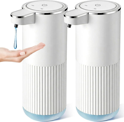RYTOXILO Automatic Soap Dispenser, 2 Pack Black Touchless Liquid Soap Dispenser for Bathroom, 13.5 Fl Oz Plastic Electric Auto Dish Soap Dispensers Wall Mount for Kitchen with Adjustable Volume