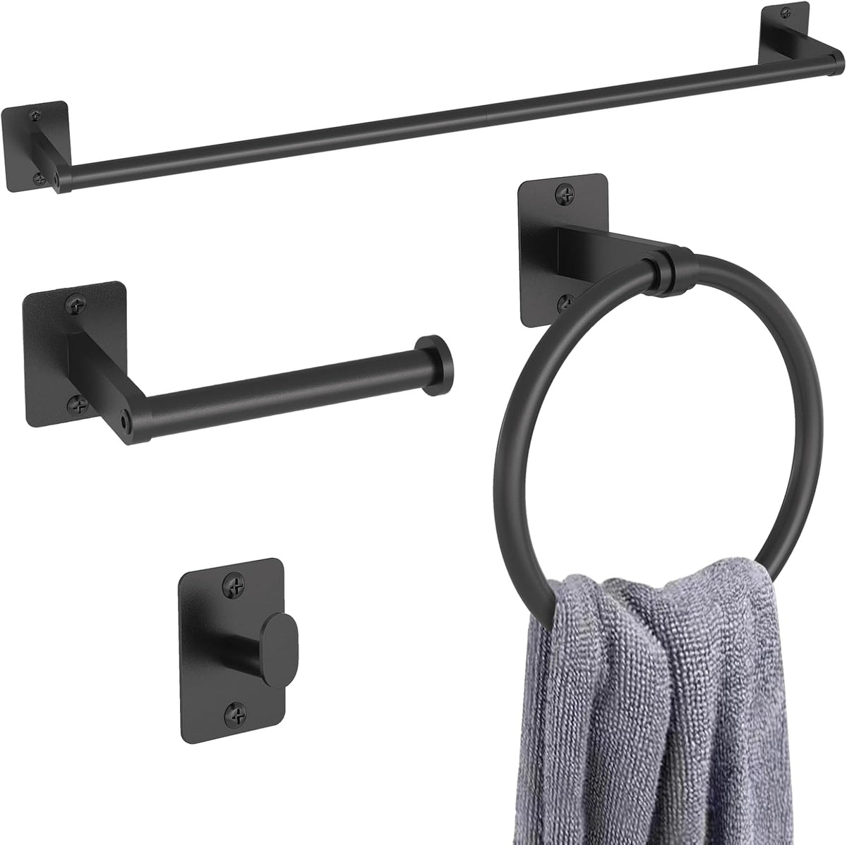 Black Bathroom Accessories Set, Bathroom Hardware Set