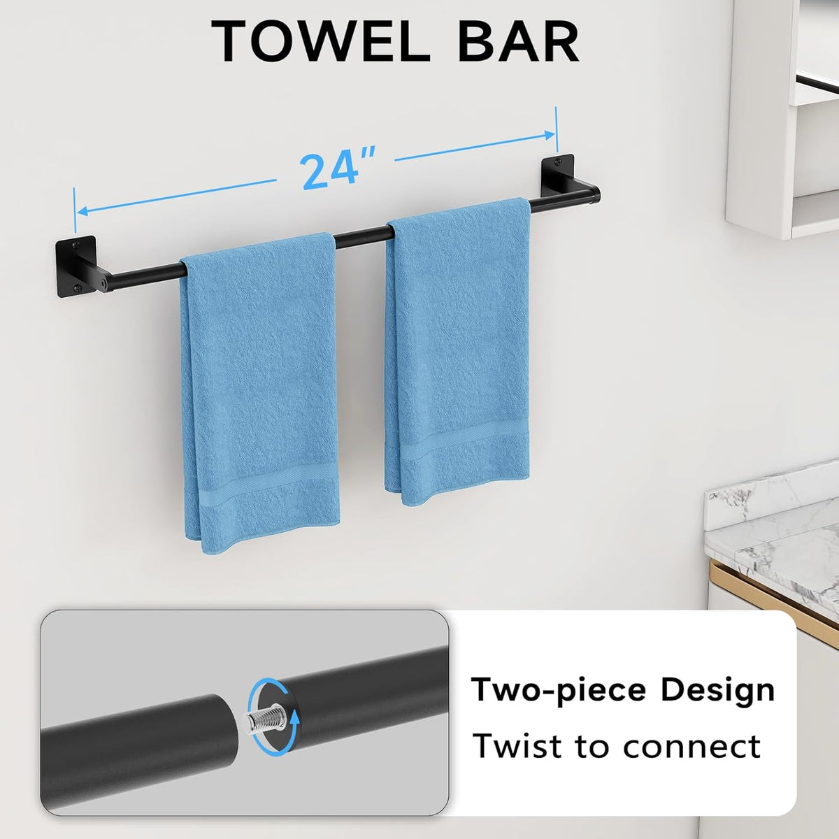Black Bathroom Accessories Set, Bathroom Hardware Set