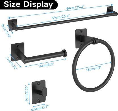 Black Bathroom Accessories Set, Bathroom Hardware Set