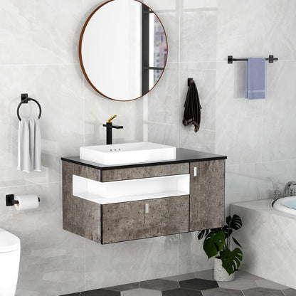 Black Bathroom Accessories Set, Bathroom Hardware Set