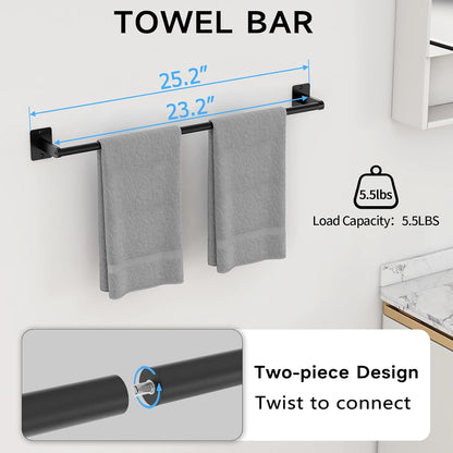Black Bathroom Accessories Set, Bathroom Hardware Set