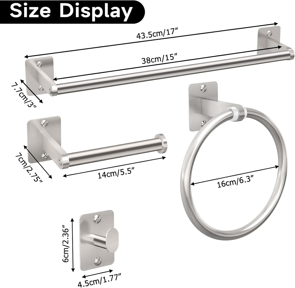 Black Bathroom Accessories Set, Bathroom Hardware Set
