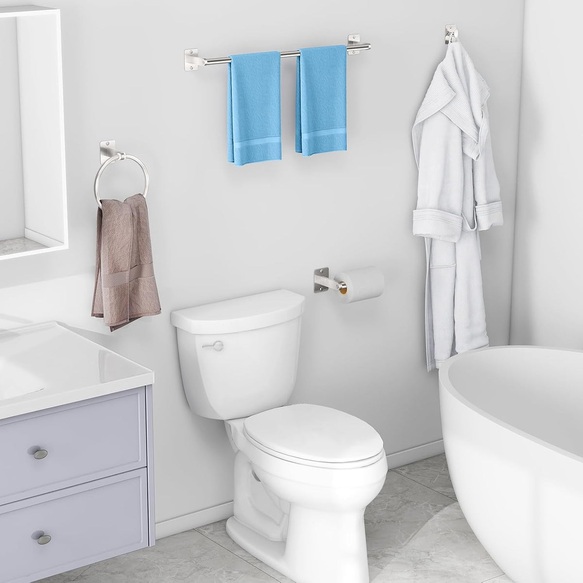 Black Bathroom Accessories Set, Bathroom Hardware Set