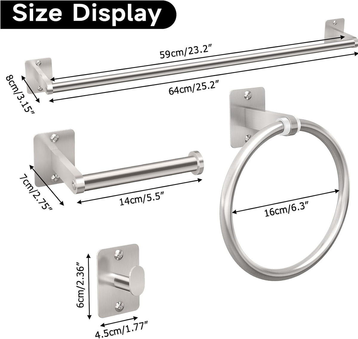 Black Bathroom Accessories Set, Bathroom Hardware Set