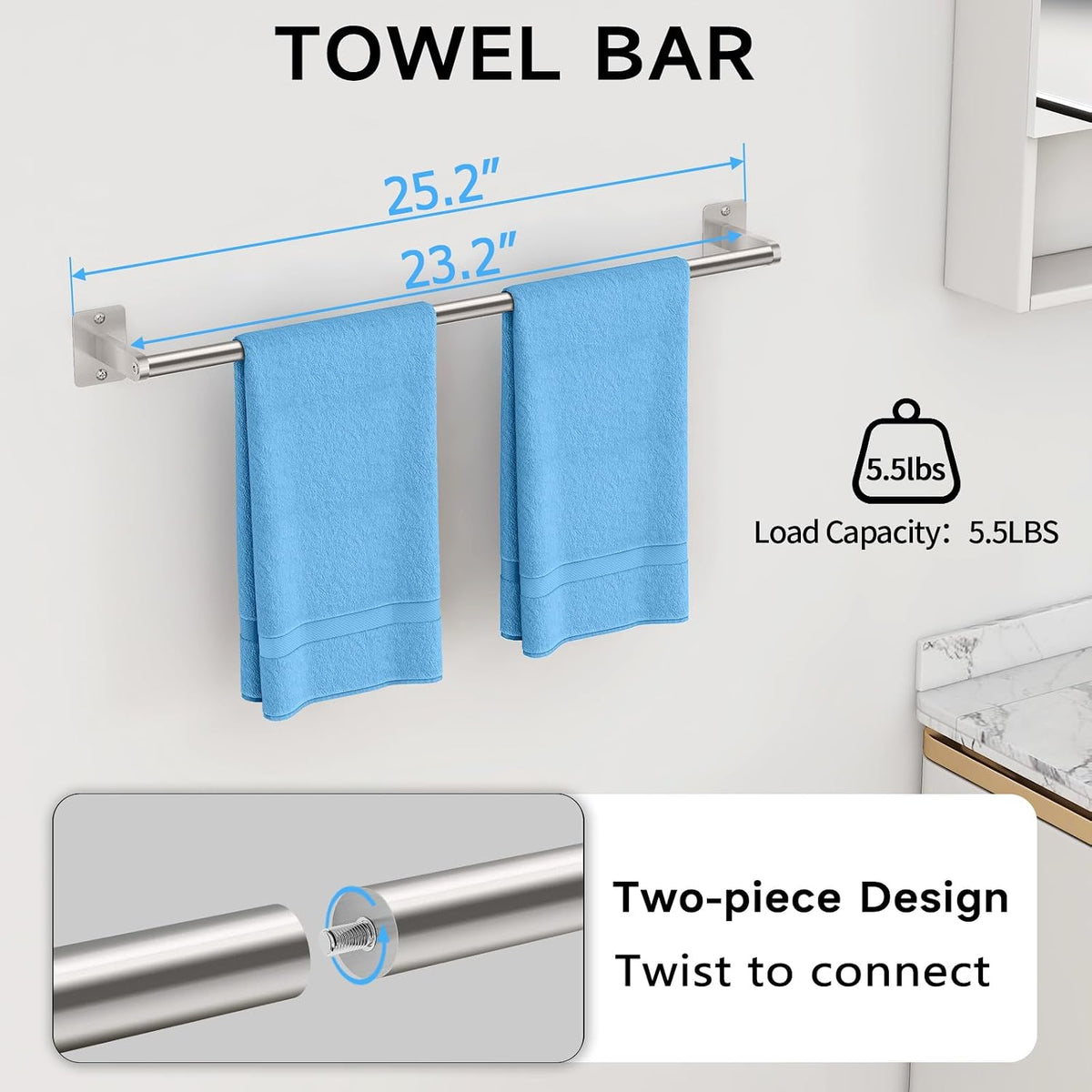 Black Bathroom Accessories Set, Bathroom Hardware Set